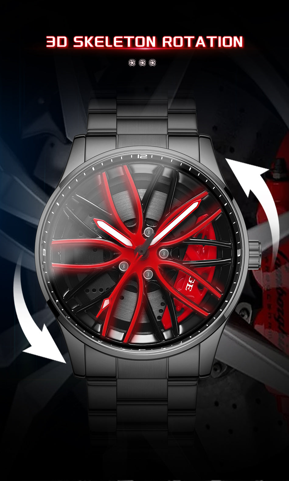 LIGE Quartz Sport Watch for Men, Women, and Teens - Mixed Color, Rotating Skeleton Wheel, Casual Style, Battery-Powered with USB Charging, Zinc Alloy Case, Pointer Display, Quartz Movement, Sports Watch | Skeleton Design | Qu