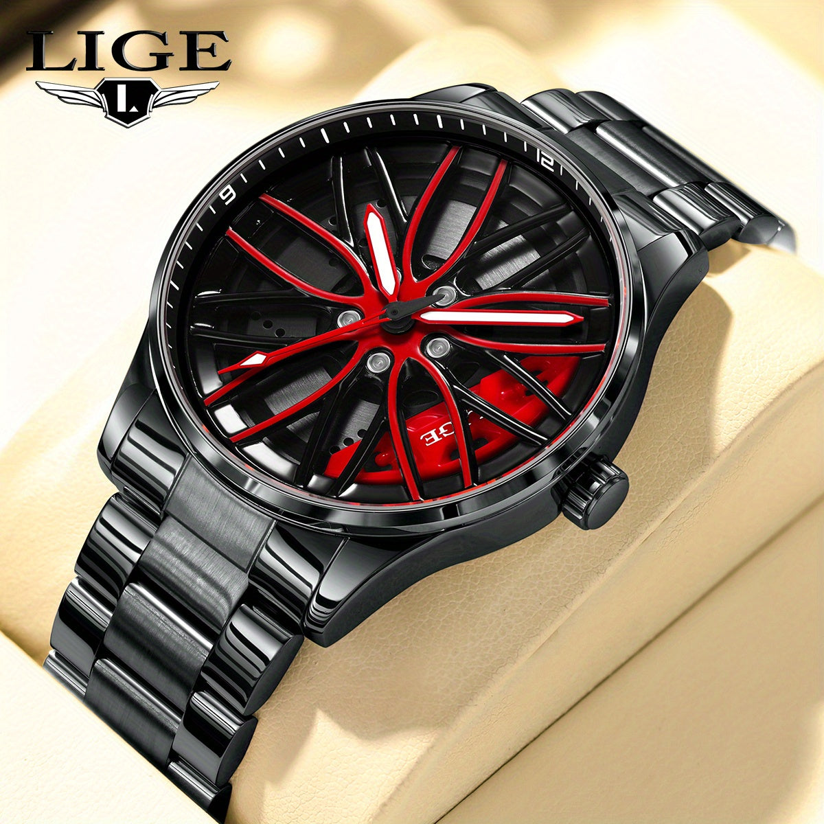 LIGE Quartz Sport Watch for Men, Women, and Teens - Mixed Color, Rotating Skeleton Wheel, Casual Style, Battery-Powered with USB Charging, Zinc Alloy Case, Pointer Display, Quartz Movement, Sports Watch | Skeleton Design | Qu