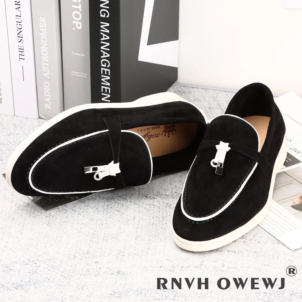 Elegant Women's Loafers Flats in Soft Kid Suede Flash Sale on Cashmere Brand Casual Shoes Designer luxury Shoes