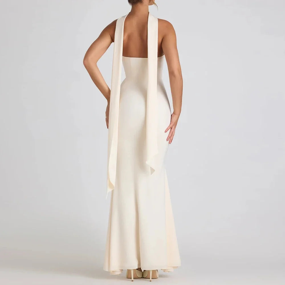 Rafiah Boutique Women's Dresses Spring Summer Elegant Decent Skinny Fit Maxi Evening Sleeveless Strapless Formal Shift Dresses