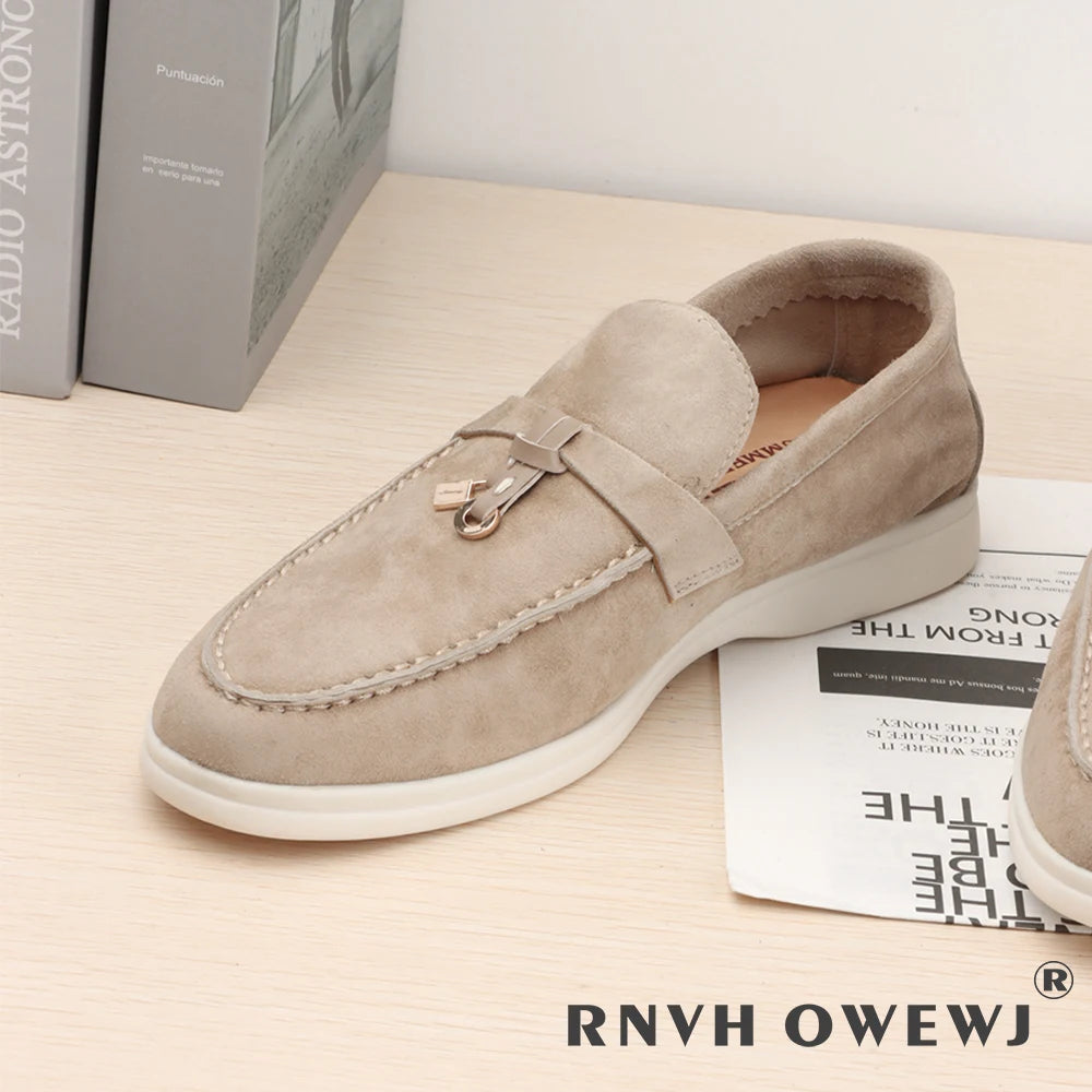 Elegant Women's Loafers Flats in Soft Kid Suede Flash Sale on Cashmere Brand Casual Shoes Designer luxury Shoes