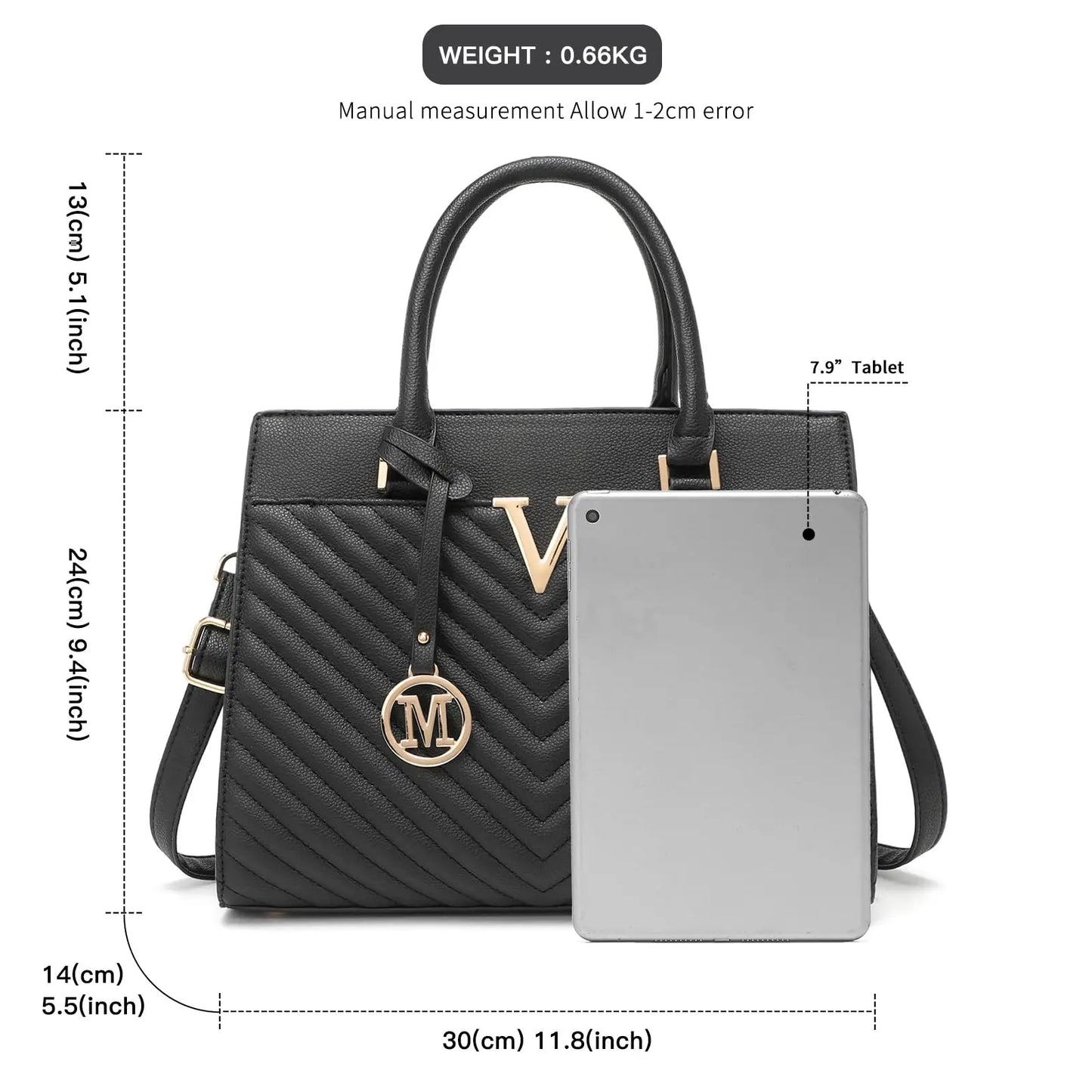 Miss Lulu Women’s Handbags, Chic V-Quilted Top Handle PU Leather Tote with Golden Hardware, Large Bag for Work, School & Travel