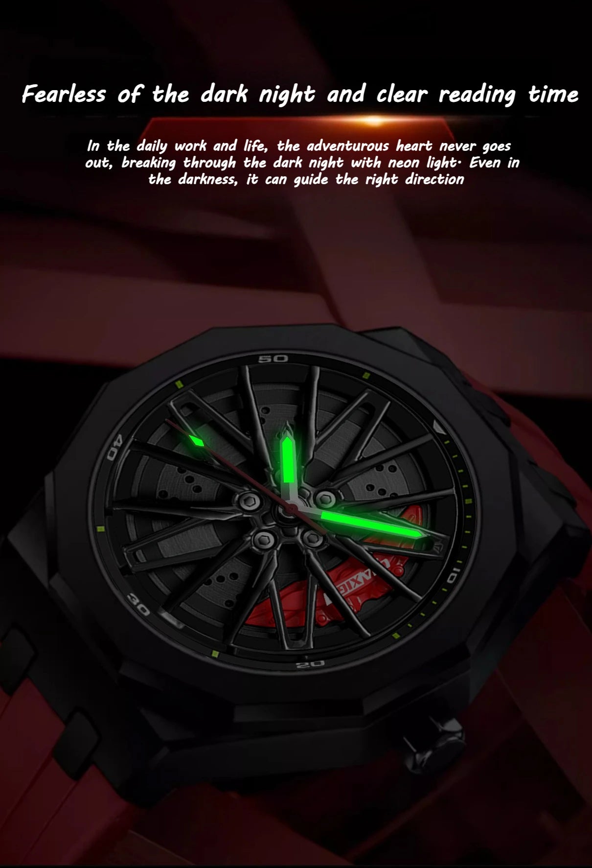 CHAXIGO 7277 Fashion Quartz Men's Watch Wheel Rotation Design Waterproof Luminous Silicone Strap Watch for Women Montres Hommes