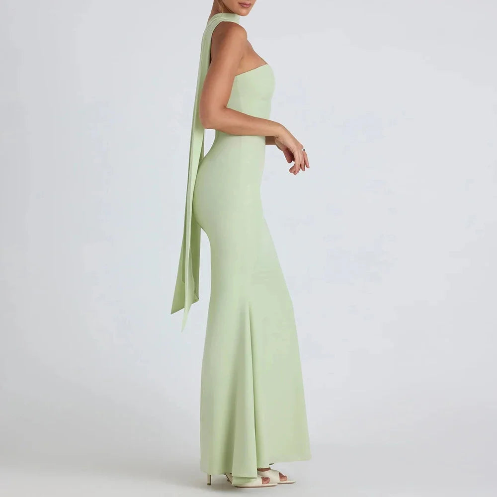 Rafiah Boutique Women's Dresses Spring Summer Elegant Decent Skinny Fit Maxi Evening Sleeveless Strapless Formal Shift Dresses