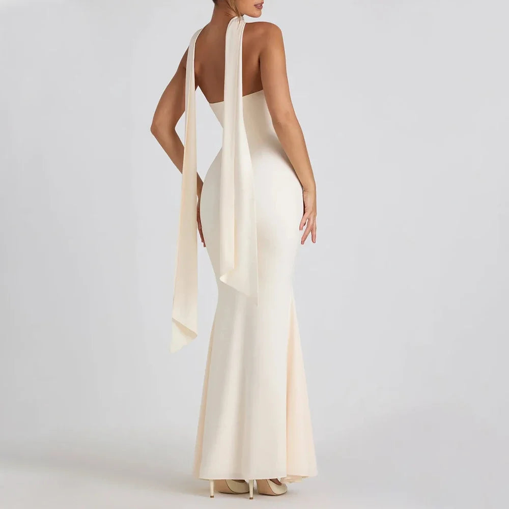 Rafiah Boutique Women's Dresses Spring Summer Elegant Decent Skinny Fit Maxi Evening Sleeveless Strapless Formal Shift Dresses