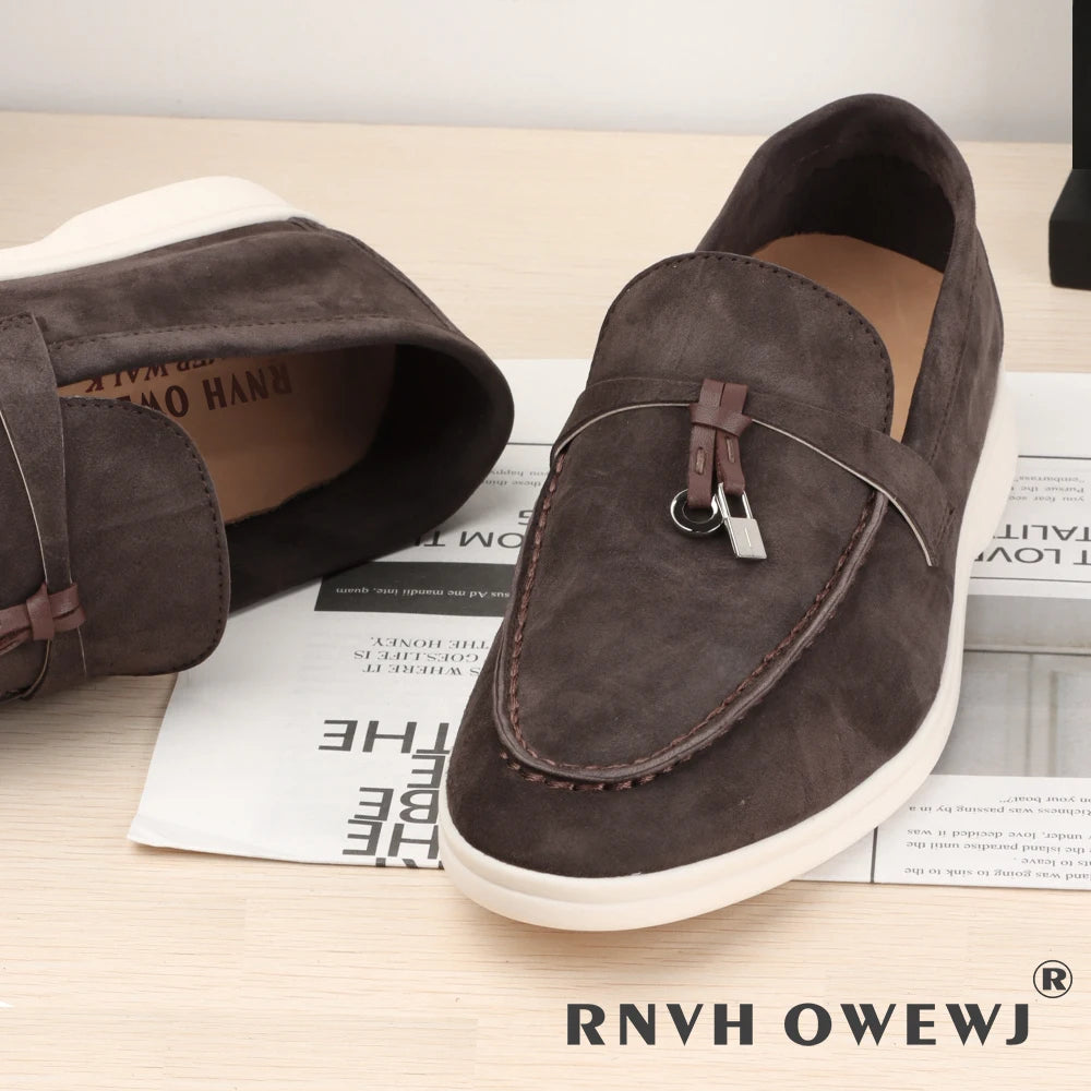 Elegant Women's Loafers Flats in Soft Kid Suede Flash Sale on Cashmere Brand Casual Shoes Designer luxury Shoes