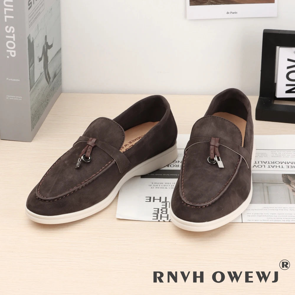 Elegant Women's Loafers Flats in Soft Kid Suede Flash Sale on Cashmere Brand Casual Shoes Designer luxury Shoes