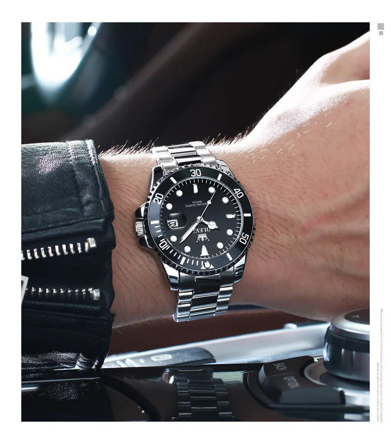 OLEVS Watches for Men with Date Luxury Big Face Waterproof Mens Wristwatch Analog Dress Two Tone Stainless Steel Man Watch