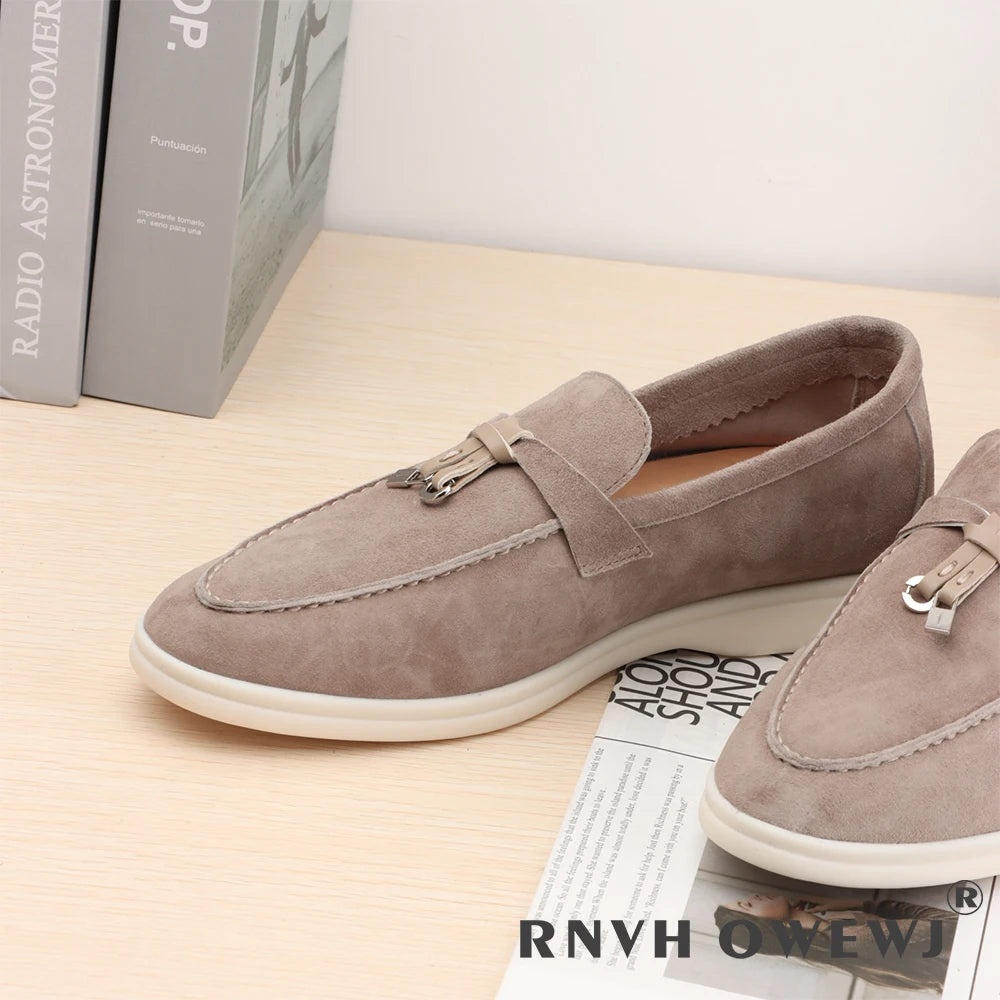 Elegant Women's Loafers Flats in Soft Kid Suede Flash Sale on Cashmere Brand Casual Shoes Designer luxury Shoes