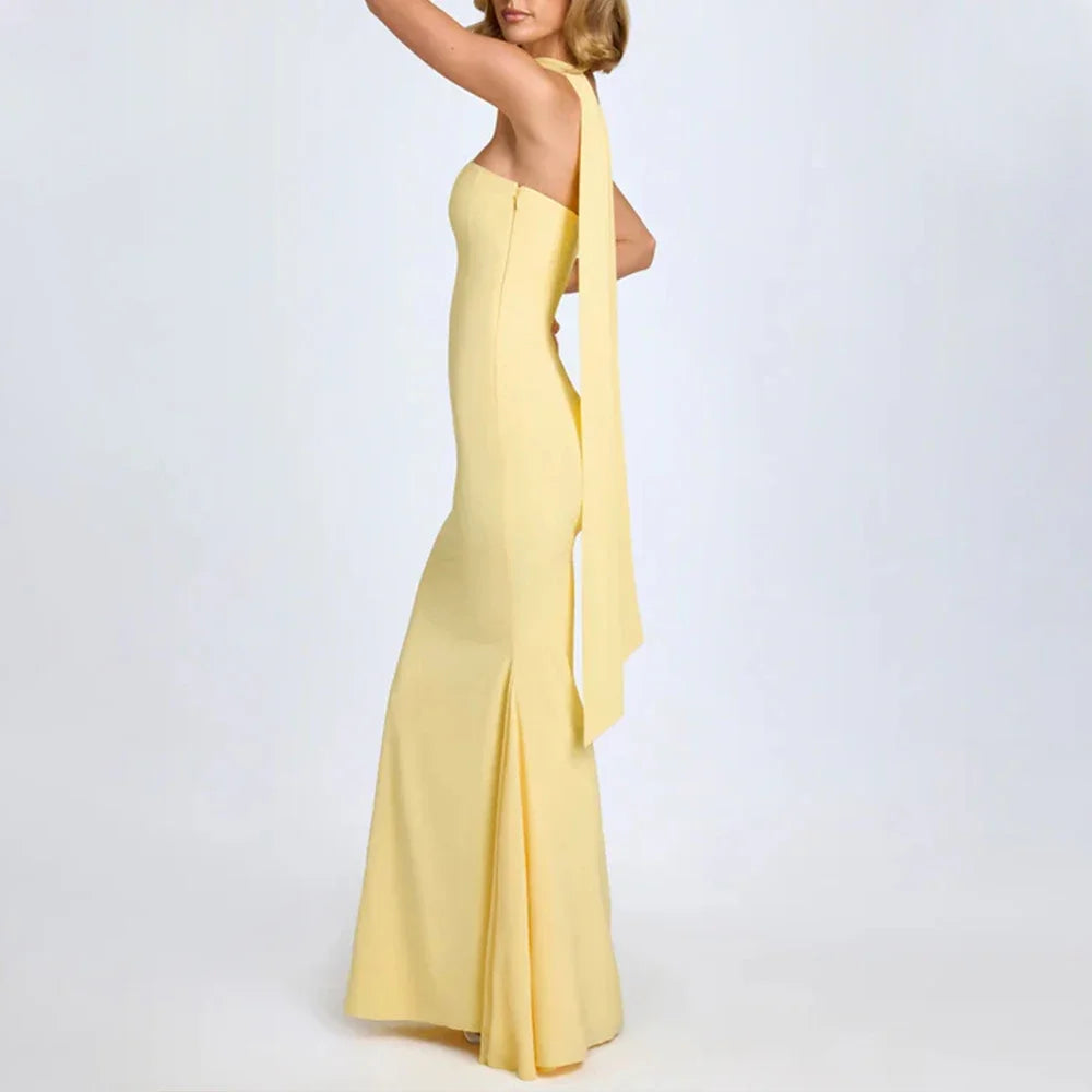 Rafiah Boutique Women's Dresses Spring Summer Elegant Decent Skinny Fit Maxi Evening Sleeveless Strapless Formal Shift Dresses