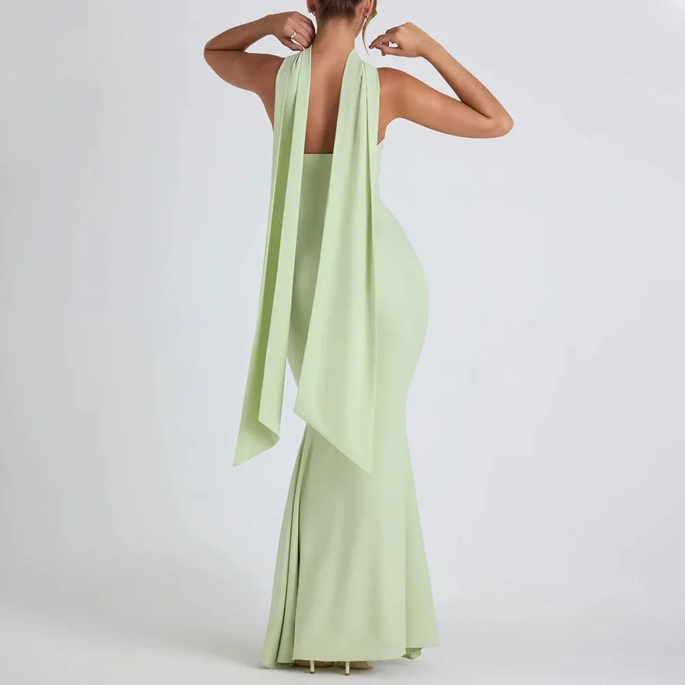 Rafiah Boutique Women's Dresses Spring Summer Elegant Decent Skinny Fit Maxi Evening Sleeveless Strapless Formal Shift Dresses