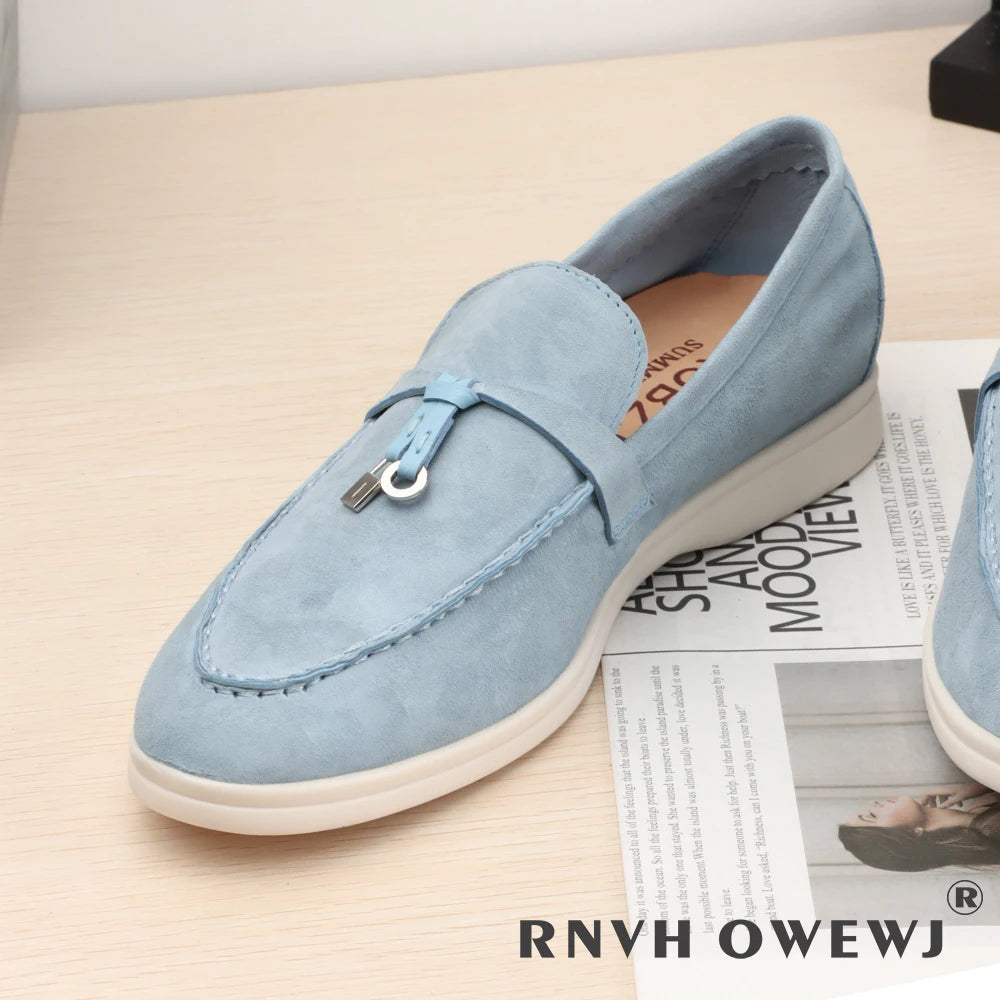 Elegant Women's Loafers Flats in Soft Kid Suede Flash Sale on Cashmere Brand Casual Shoes Designer luxury Shoes