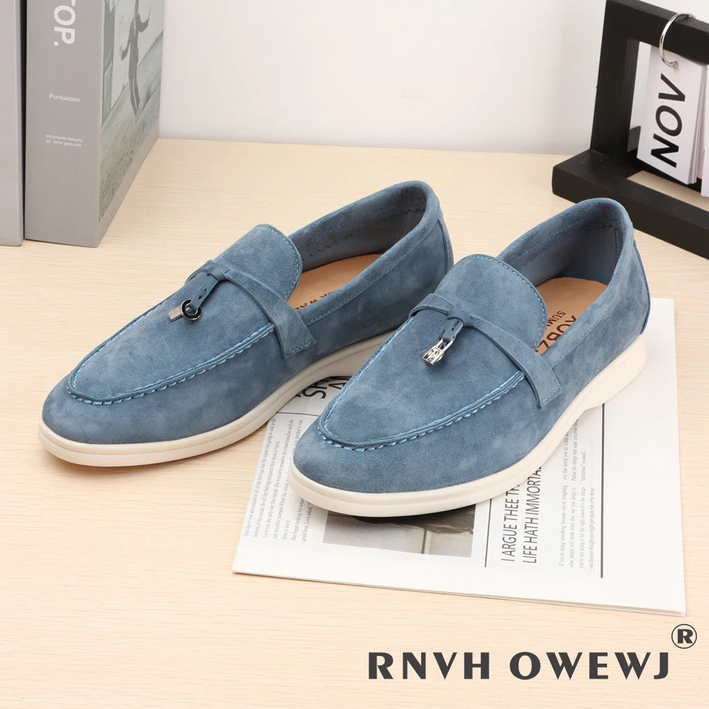 Elegant Women's Loafers Flats in Soft Kid Suede Flash Sale on Cashmere Brand Casual Shoes Designer luxury Shoes
