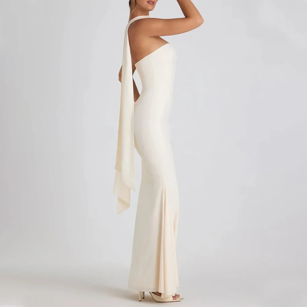 Rafiah Boutique Women's Dresses Spring Summer Elegant Decent Skinny Fit Maxi Evening Sleeveless Strapless Formal Shift Dresses