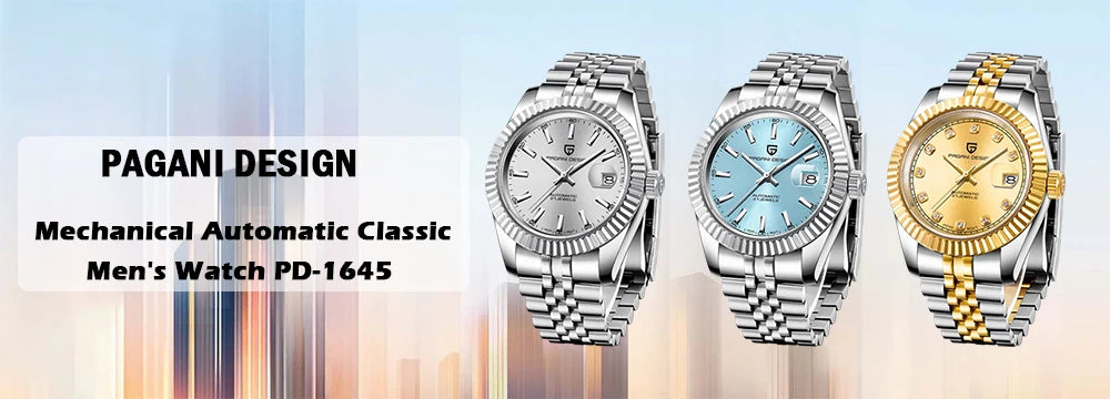 PAGANI DESIGN PD-1662 Luxury GMT Men Mechanical Wristwatch Sapphire Glass Stainless Steel 100M Waterproof Automatic Watches