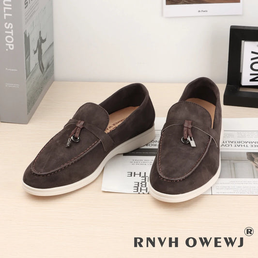 Elegant Women's Loafers Flats in Soft Kid Suede Flash Sale on Cashmere Brand Casual Shoes Designer luxury Shoes